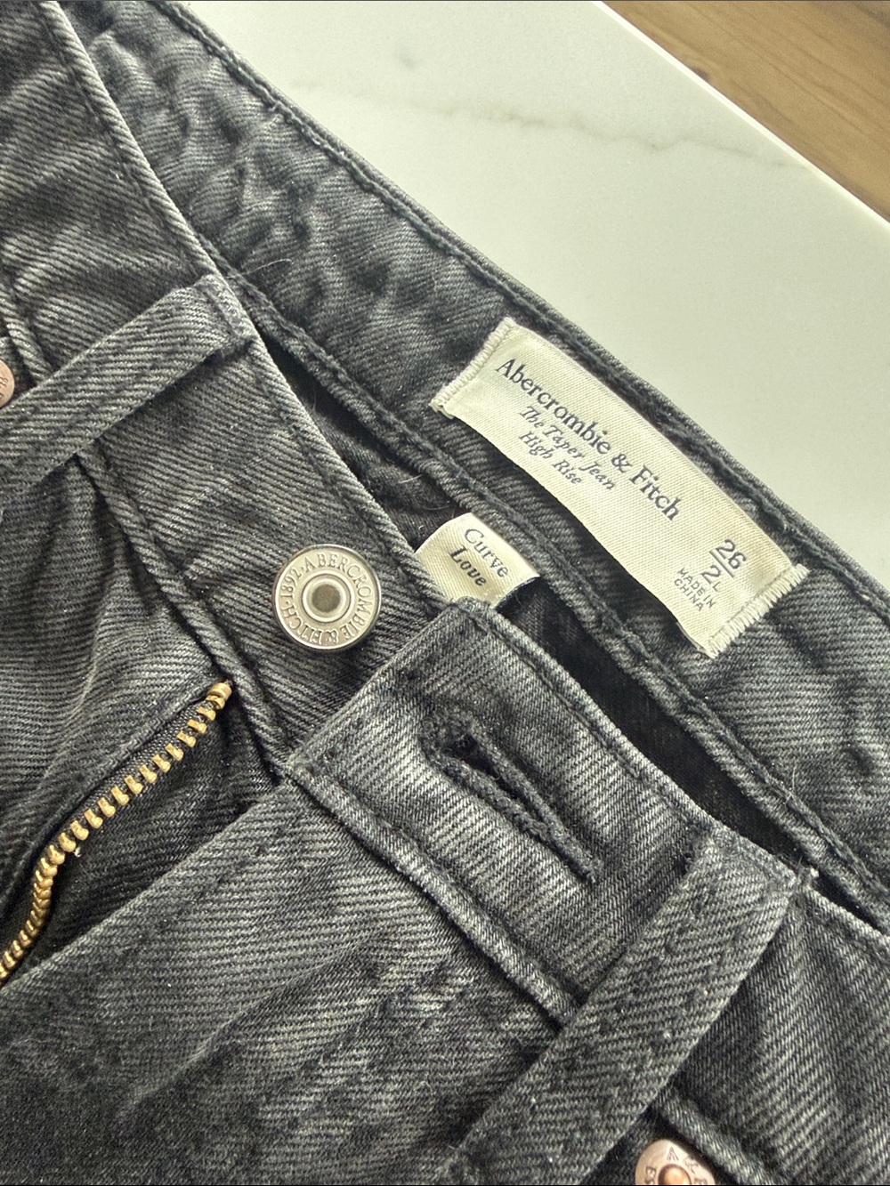 Abercrombie & Fitch Slim Taper Jeans in Charcoal